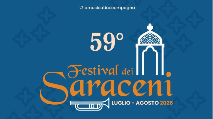 Logo del festival, edizione 2026, da programma a stampa Grafica con struttura architettonica stilizzata con arco sormontato da cupola