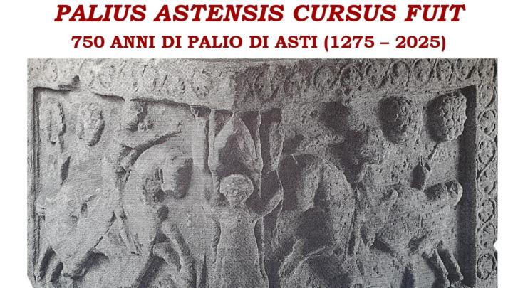 Palius Astensis cursus fuit. 750 anni di Palio di Asti Titolo e particolare di una scultura tardomedievale in pietra con due cavalieri che combattono