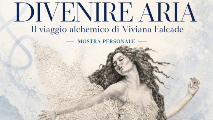 particolare della locandina della mostra Figura femminile danzante, disegno, particolare; titolo