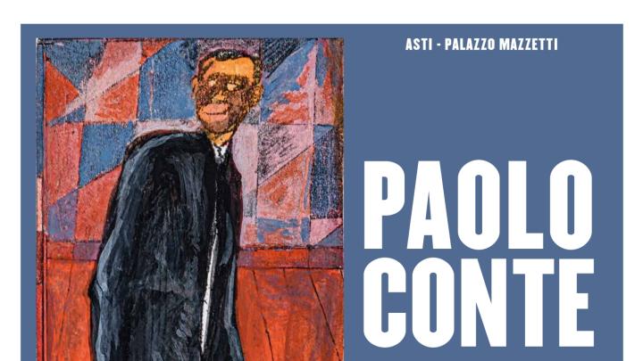 Grafica con nome dell'autore e particolare di un disegno a colori con un uomo nero in piedi