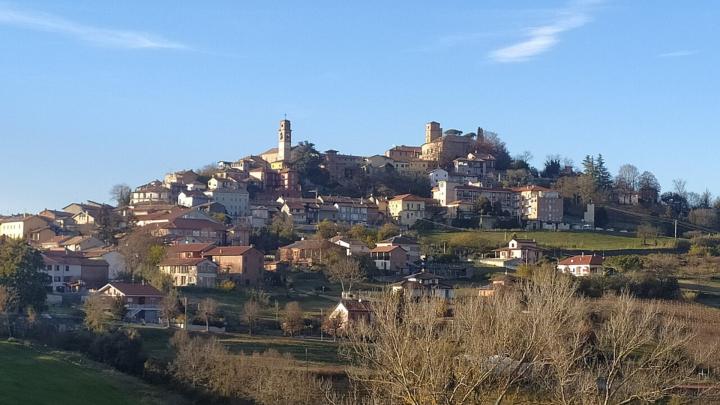 Veduta fotografica del borgo collinare di Montiglio Monferrato
