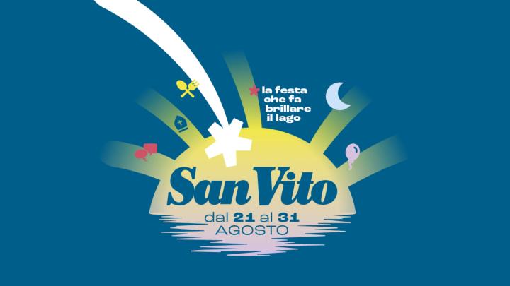 Logo con titolo e illustrazione rappresentante fuchi artificiali sull'acqua 