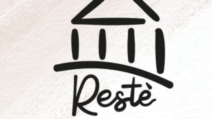 Tempio stilizzato e titolo in cortivo