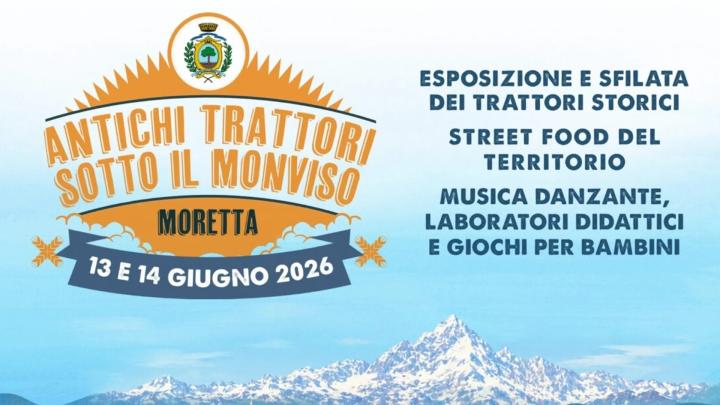 Particolare della locandina con logo, montagne e titolo Logo, montagne e titolo