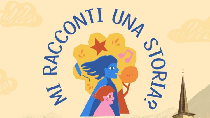 Logo della manifestazione, particolare della locandina Titolo e illustrazione con figure umane e albero stilizzati